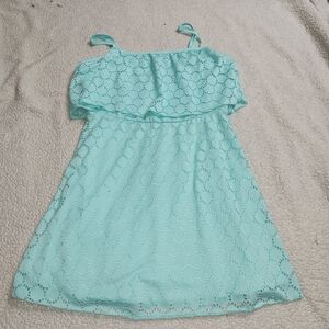 No Boundaries Mint Teal Spaghetti Strap Dress Flowy Top Juniors Size Large 11-13